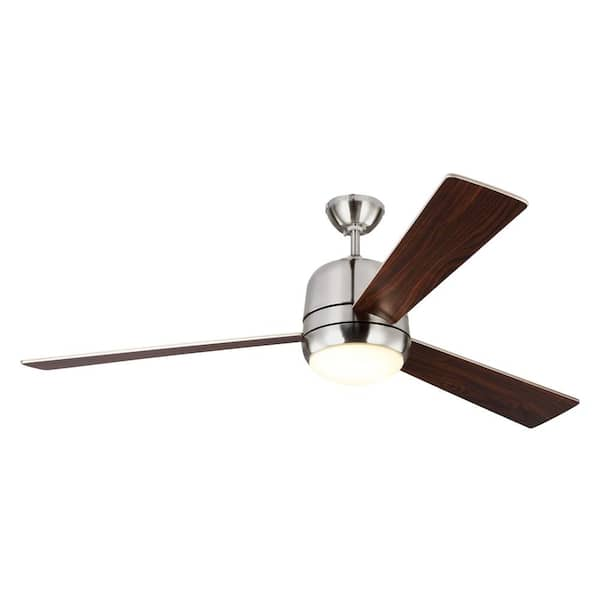 Generation Lighting Owen 60 in. Integrated LED Brushed Steel Ceiling Fan