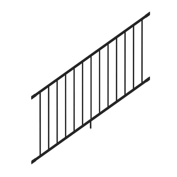 Deckorators Rapid Rail 6 ft. x 36 in. Textured Black Aluminum Deck Stair Railing Kit