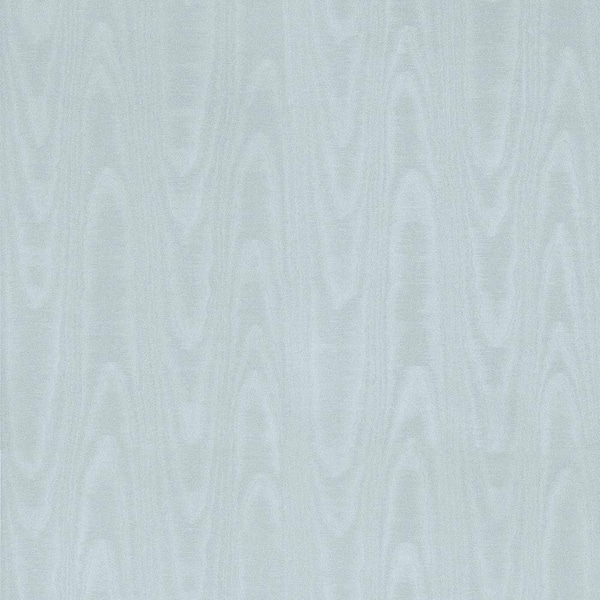 Angelina Light Blue Moire Wallpaper Sample