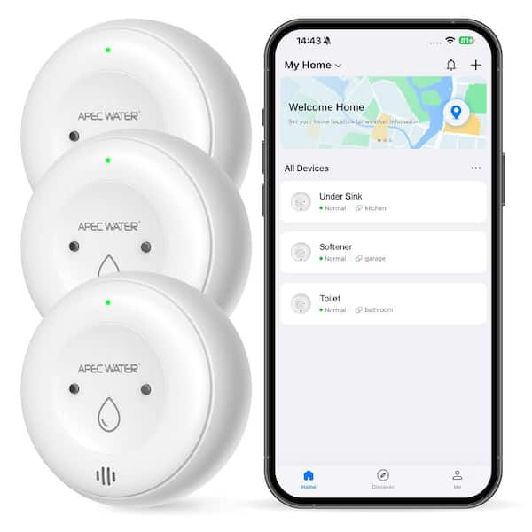 WiFi Water Leak Detector for Home, App Connected get Real-Time Alerts, Reliable Dual Sensor Wet Moisture Detection (3PK)