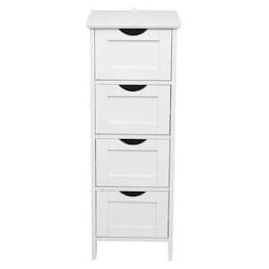 11.82 in. W x 11.82 in. D x 32.29 in. H White 4-Drawers Bathroom Linen Cabinet