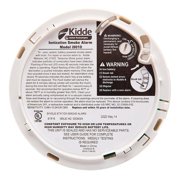 Kidde 10 Year Worry-Free Sealed Battery Smoke Detector with Photoelectric  Sensor 21029618 - The Home Depot