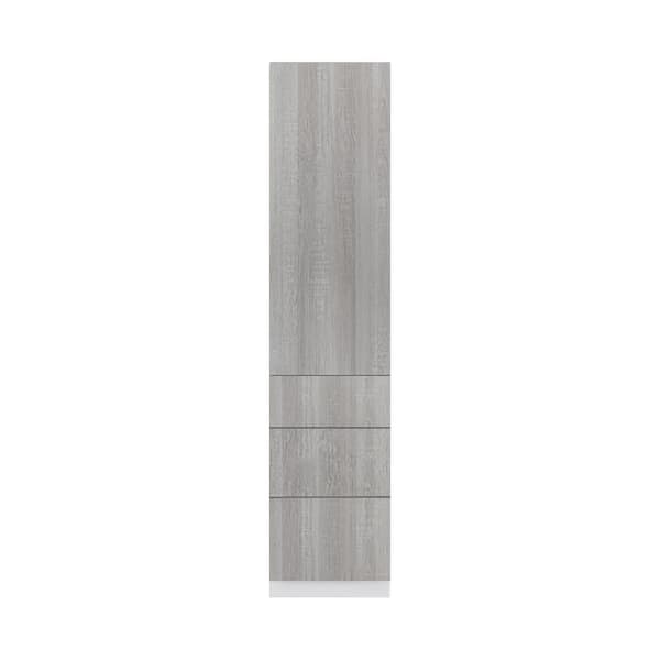 LIFEART CABINETRY Valencia Assembled 24-in. W x 24-in. D x 90-in. H in Gloss White Plywood Assembled 3-Drawer Pantry Kitchen Cabinet