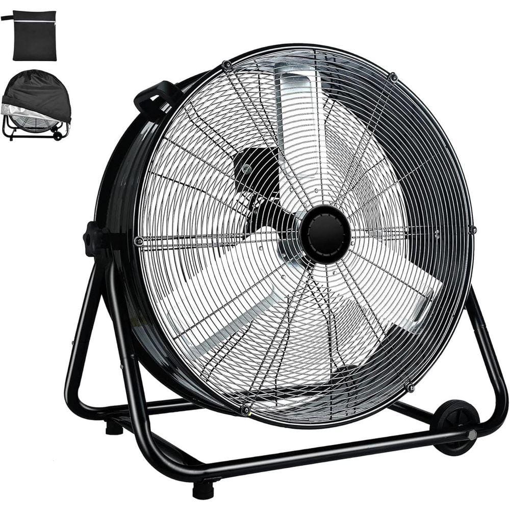24 in. Industrial Drum Fan, 3-Speed ​​8100 CFM High Velocity Air Mover for Warehouse, Workshop, Factory – Black price history on PriceWatchPro