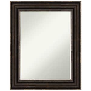 Stately Bronze 24.25 in. x 30.25 in. Petite Bevel Classic Rectangle Framed Bathroom Wall Mirror in Bronze