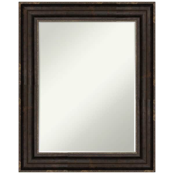 Amanti Art Stately Bronze 24.25 in. x 30.25 in. Petite Bevel Classic Rectangle Framed Bathroom Wall Mirror in Bronze