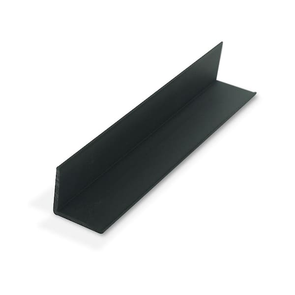 Outwater 1-1/4 in. D x 1-1/4 in. W x 48 in. L Black Styrene Plastic 90° Even Leg Angle Moulding 12 Total L ft. (3-Pack)
