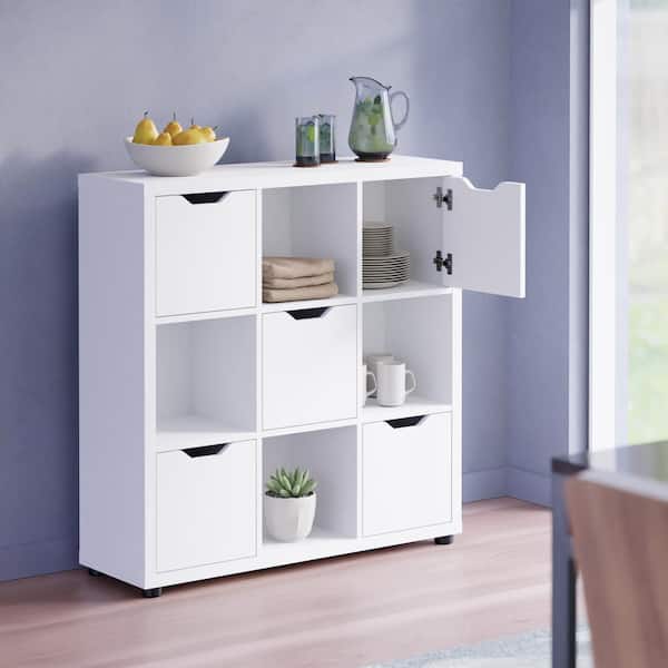 Winsome Wood Julian 3 x 3 Storage Cabinet White Finish 10538 - The