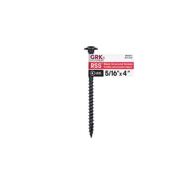 GRK Fasteners 5/16 in. x 4 in. Star Drive Low Profile Washer Head RSS Black Rugged Structural Wood Screw