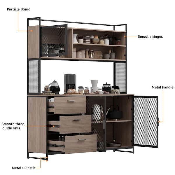  Scurrty 30'' Small Buffet Cabinet with Storage Sideboard,  Coffee Bar Cabinet Kitchen Buffet White Storage Cabinet, Coffee  Station,Kitchen Pantry for Dinning Room, Kitchen, Living Room (Blue) -  Buffets & Sideboards