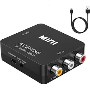 Mini RCA Composite CVBS Video/Audio Converter Adapter (ABLEWE RCA to HDMI - AV to HDMI Converter) in Black