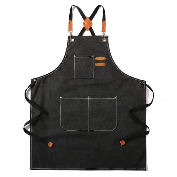 Soft Cotton Canvas Aprons for Men Women with Large Pockets