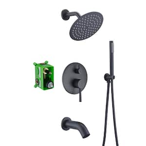 1-Handle 1-Spray Tub and Shower Faucet 1.8 GPM in Matte Black (Valve Included)