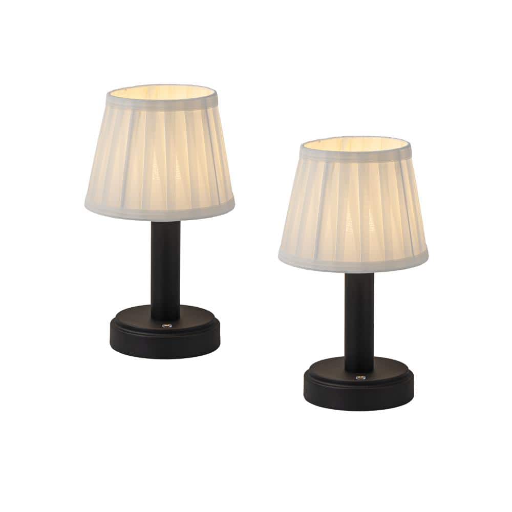 "11"" Type-C Rechargeable Cordless LED Table Lamp Dimmable Touch Control In Matte Black with Fabric Shade(2 Pack)" price history on PriceWatchPro