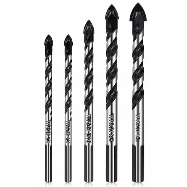 NVNOO 1/4 in. - 1/2 in. Concrete and Masonry Professional Drill Bit Set (5-Pack)