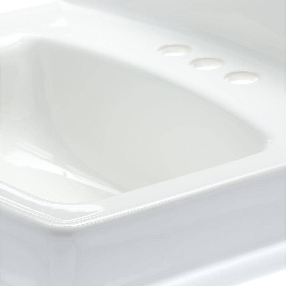 Greenwich White Ceramic Rectangular Wall-Mount Bathroom Sink