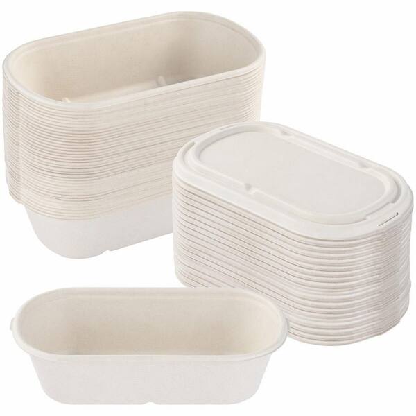 Plastic Disposable Tableware Product Type 50 Pack 34 oz. Compostable Sugarcane Food Containers with Lids for Meal Prep