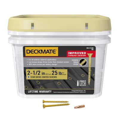 LIONMAX Deck Screws 2-1/2 Inch, Wood Screws #9 x 2-1/2, 60 PCS, Rust  Resistant, Exterior Epoxy Coated, Outdoor Decking Screws, Torx/Star Drive  Head