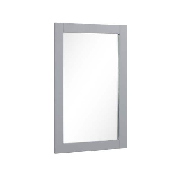 HOMEVY STUDIO Galsaky 22 in. W x 32 in. H Rectangular Framed Surface-Mount Bathroom Vanity Mirror in Empire Gray