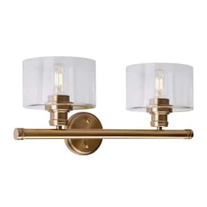 Zane 4-Light Soft Gold Bath Vanity Light with Clear Glass 5748-04-12 ...