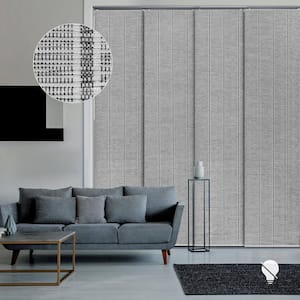 Airo + Cordless 99% Blackout Natural Woven Adjustable Sliding Door Blind with 23 in. Slats Up to 86 in. W x 96 in. L