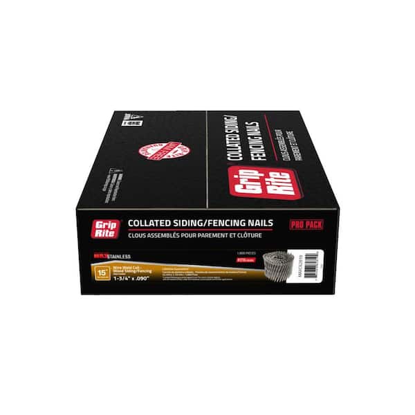 1-3/4 in. x 0.090 in. 15° Stainless Steel Collated Siding Nails (1,800-Pack)