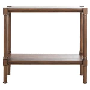 Rafiki 11.75 in. Brown Rectangle Wood Console Table with Shelf