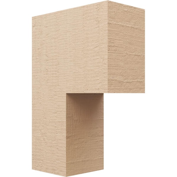 Ekena Millwork Classic Series 2 7 in. x 14 in. x 21 in. Chapel Hill Rough Cedar Woodgrain Timberthane Polyurethane Corbel in Primed Tan