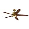 Kichler Brahm 56 in. Natural Brass Ceiling Fan with LED