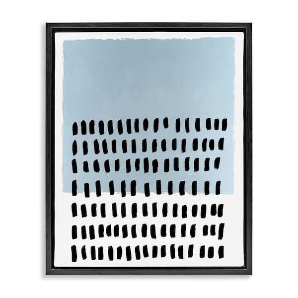 Stupell Industries Blue Dotted Pattern by Michael Willett Black Floater Frame Abstract Graphic Art Print 31 in. x 25 in.