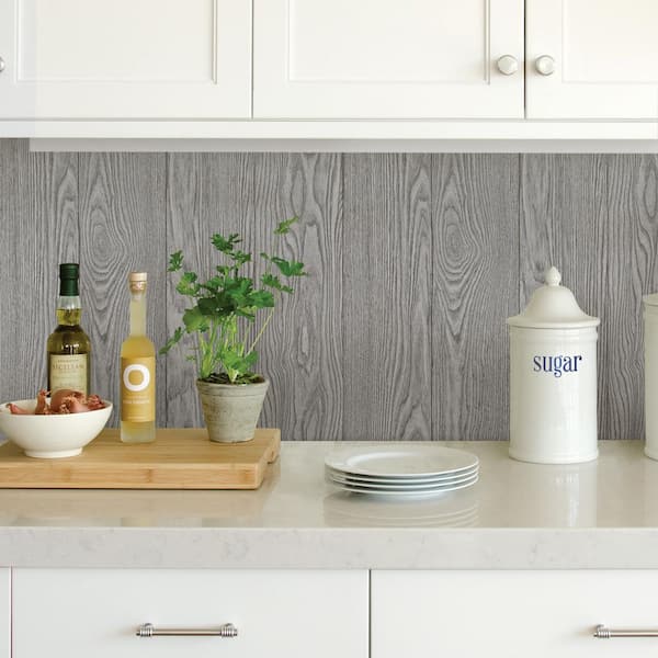 Timber Grey Matte Vinyl Peel and Stick Wallpaper