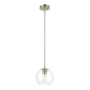 Vivienne 1-Light Brass Pendant Light with Clear Glass Shade