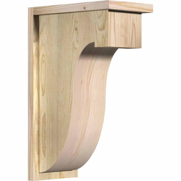 Ekena Millwork 8 in. x 14 in. x 22 in. Douglas Fir Del Monte Rough Sawn Corbel with Backplate