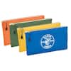 Zipper Bags, Canvas Tool Pouches Olive/Orange/Blue/Yellow, 4-Pack