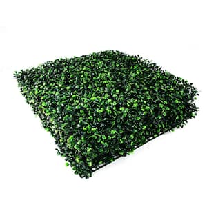 20 in. x 20 in. 12-Pieces Artificial Boxwood Hedge Panels UV Stable Faux Topiary Backdrop Grass Greenery Wall Panels