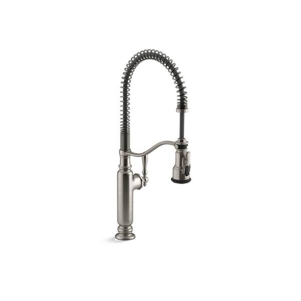 KOHLER Whitehaven Undermount Cast Iron 33 in. Single Bowl Kitchen Sink in White with Tournant Faucet in Stainless Steel