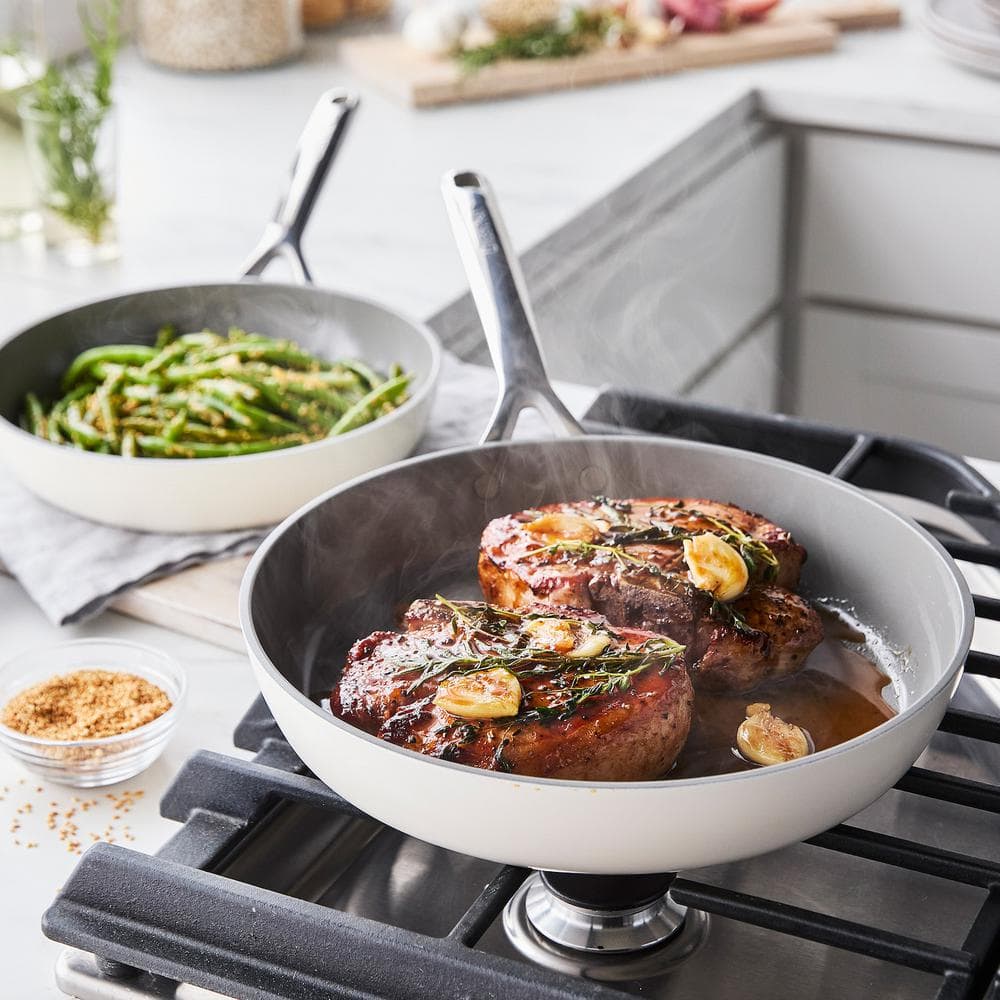 GP5 Hard Anodized Aluminum Healthy Ceramic Nonstick 15 Piece Cookware Set in Cloud Cream‼️light dirt and incomplete‼️