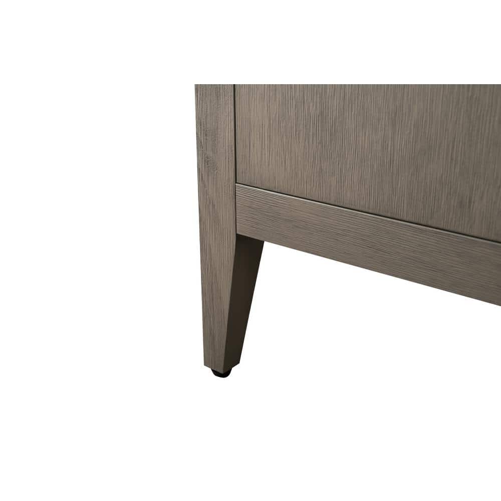 60" Driftwood Gray Double Sink Bathroom Vanity with Marble Countertop