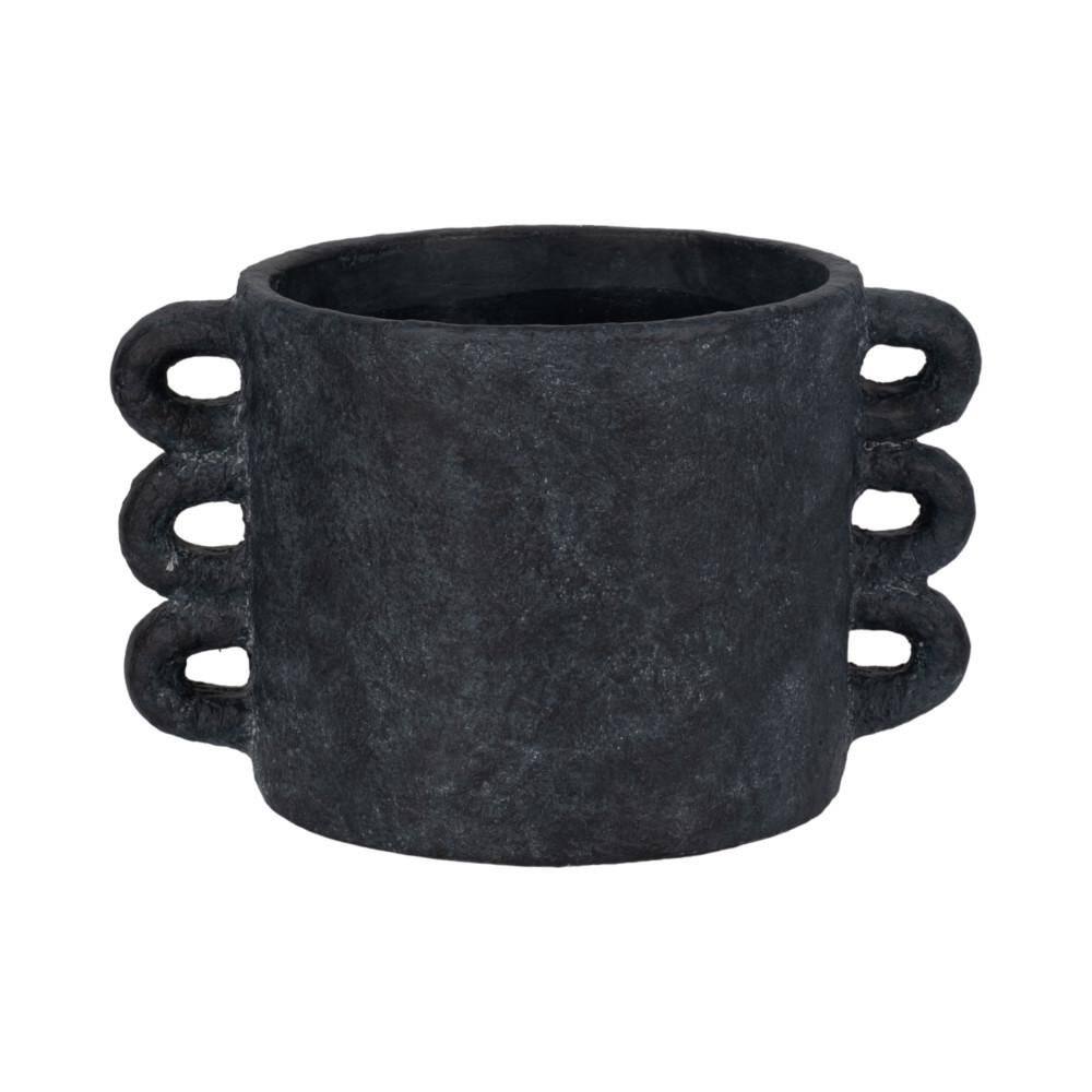 Black Ceramic Round Arch Handle Decorative Planter (9 in. W x 8 in. H) price history on PriceWatchPro
