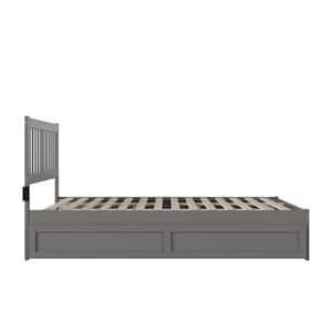 Tahoe Grey Queen Bed with USB Turbo Charger and Twin Extra Long Trundle