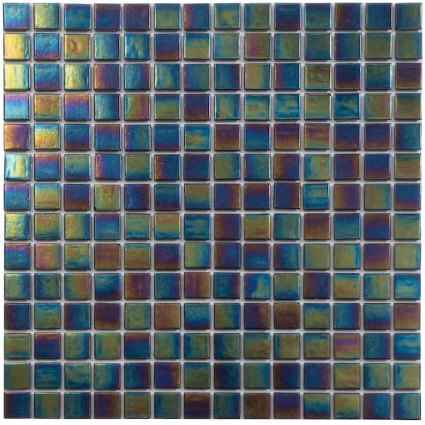 Apollo Tile Nacreous 4" x 6" Glossy Multicolor Glass Mosaic Uniform square Wall and Floor Sample Tile 0.13 sq. ft./Piece (1-Pack)