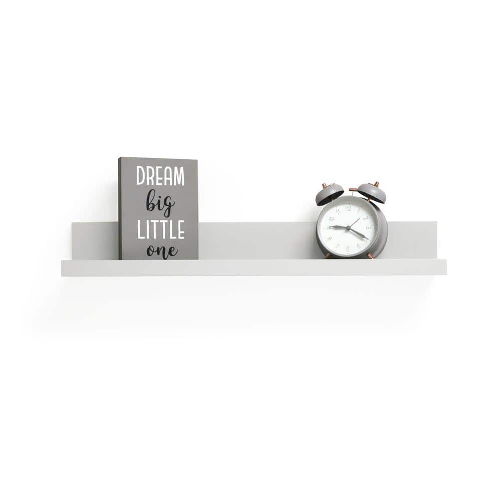 Gray Wood Floating Picture Ledge Shelf 25.6"
