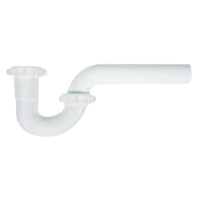 1-1/2 in. White Plastic Sink Drain P-Trap with Reversible J-Bend