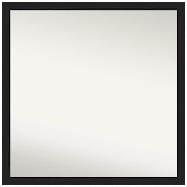 Amanti Art Grace Brushed Metallic Black Narrow 28 in. W x 28 in. H Non-Beveled Bathroom Wall Mirror in Black, Silver