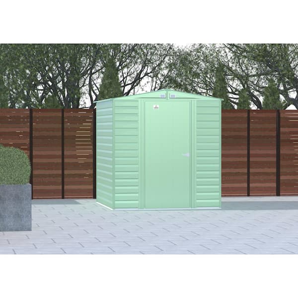 Arrow 6 ft. x 7 ft. Green Metal Storage Shed With Gable Style Roof 39 Sq. Ft.