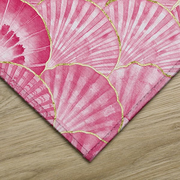 Surfside 3 ft. x 5 ft. Pink Geometric Indoor/Outdoor Area Rug