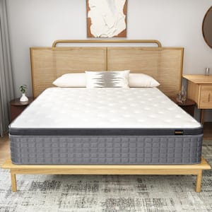 Grey Full Medium Memory Foam 10 in. Bed-in-a-Box Mattress