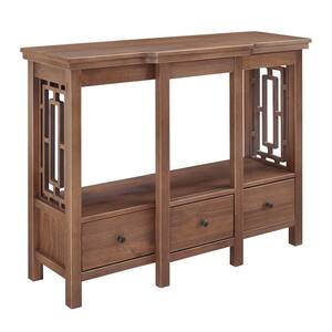 Haven 48 in. Brown Wood TV Stand with 3 Drawer Fits TVs Up to 40 in. with Built-In Storage