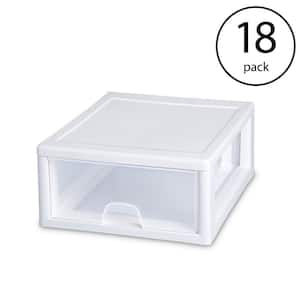 16 Qt. Single Box Modular Stacking Storage Drawer Container (18-Pack)
