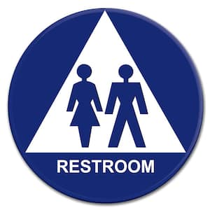 12 in. Blue Circle and Triangle Plastic Unisex Sign